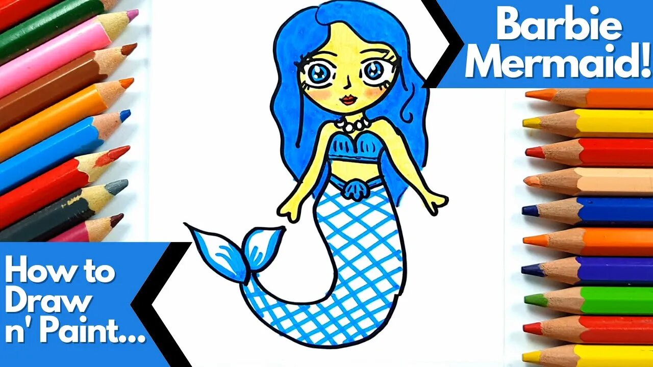 How to Draw and Paint Mermaid Barbie