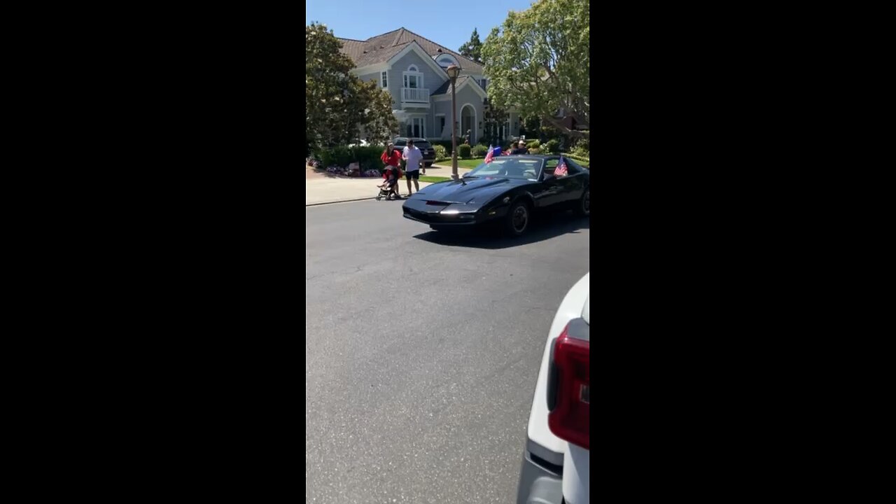 Kitt at a 4th of July parade supporting America and president trump