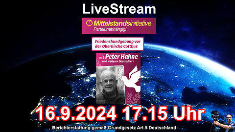 Live Stream on 16.9.2024 from COTTBUS Reporting according to Basic Law Art.5 Germany