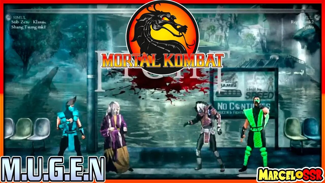 Sub Zero Klassic & Shang Tsung MK1 Vs. Reptile MK2 & Hydro - Mortal Kombat M.U.G.E.N