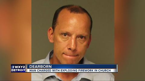 Man charged with detonating firework in church