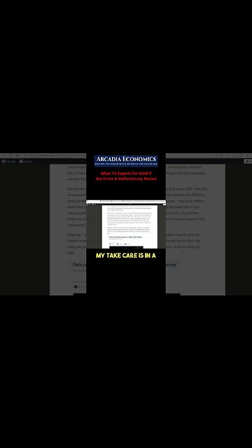 What To Expect For #Gold If We Enter A Deflationary Period