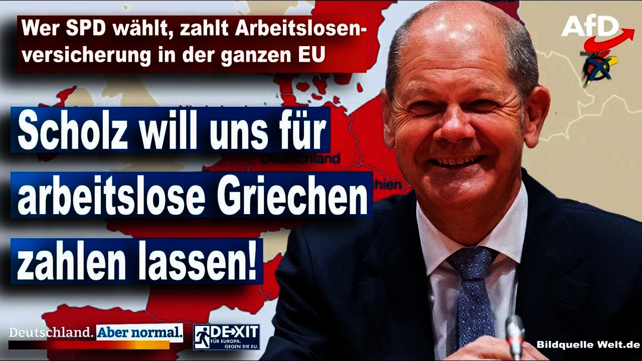 AfD deckt auf: Wer SPD wählt zahlt Arbeitslosenversicherung in der ganzen EU!