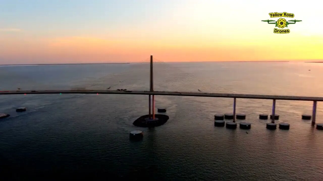 Sunshine Skyway Bridge at Sunset - A Drone Series #sunset #florida #bridge #shorts