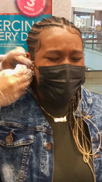 Teenager's Earpiercing On Birthday