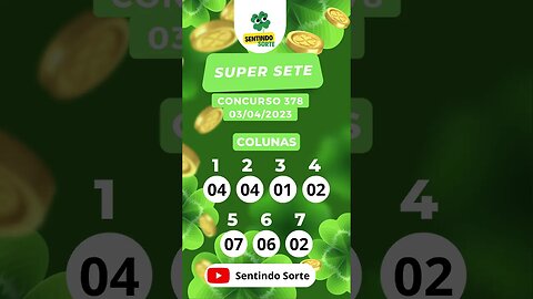 🍀 Resultado SUPER SETE 378 | 03/04/23 | Sentindo Sorte #shorts
