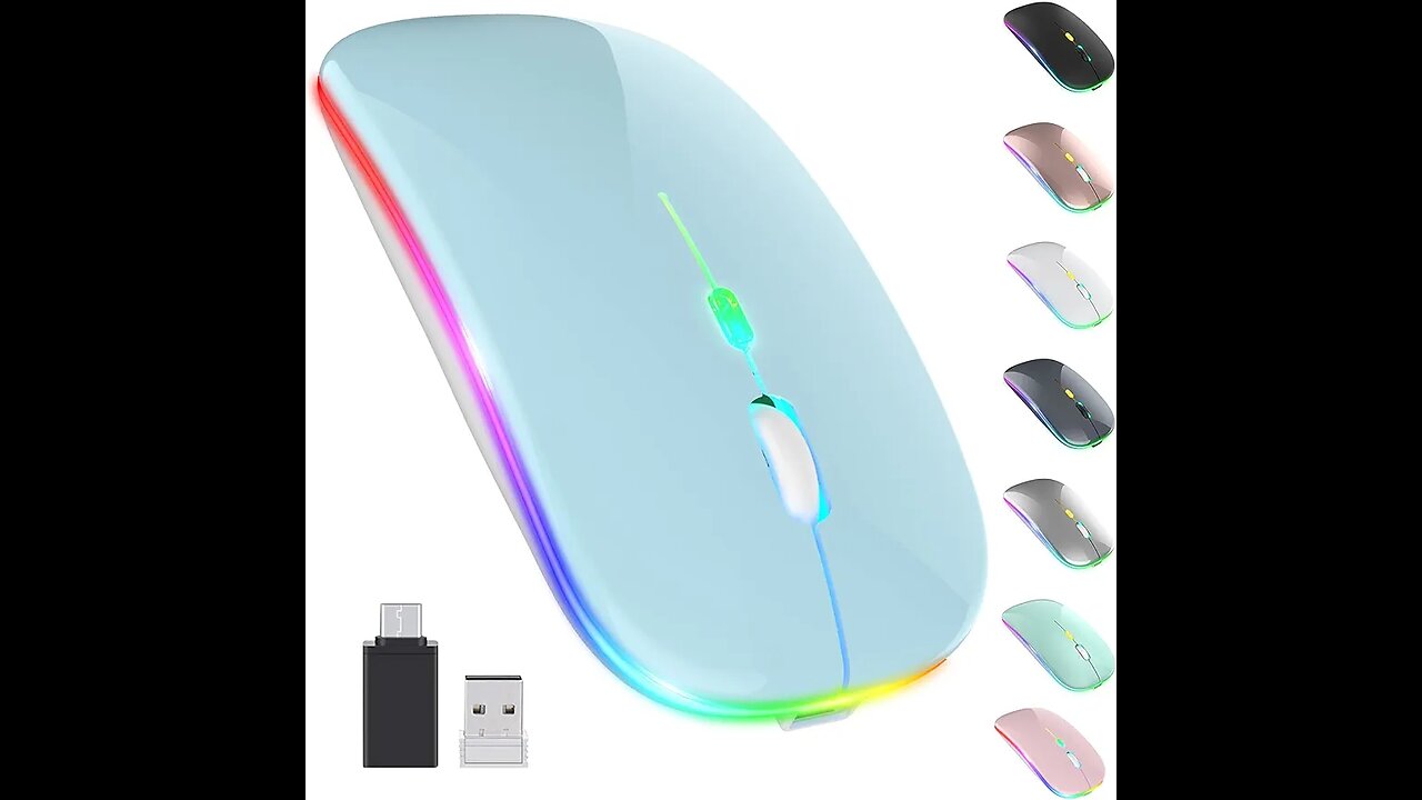 【Upgrade】 LED Wireless Mouse, Slim Silent Mouse