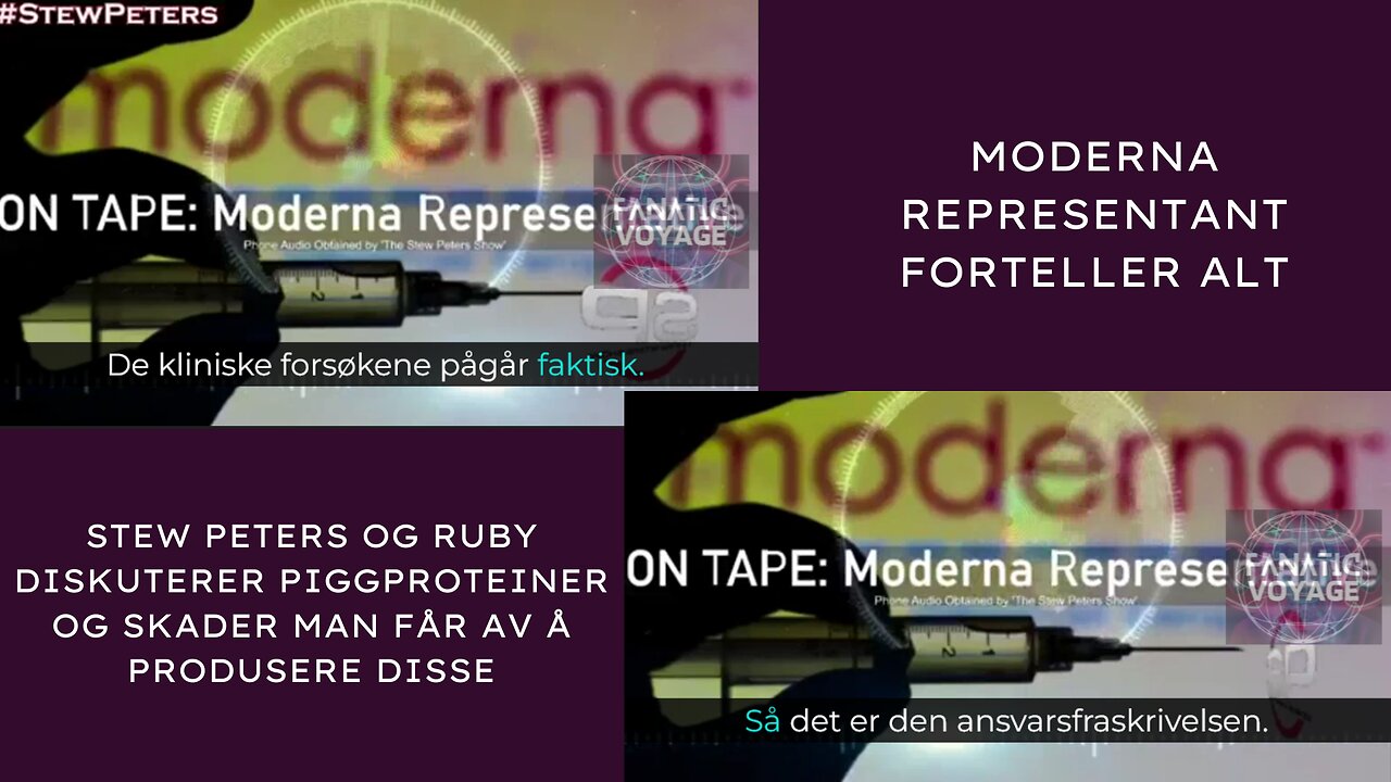 MODERNA REPRESENTANT FORTELLER ALT - STEW PETERS OG RUBY DISKUTERER PIGGPROTEINER OG SKADER MAN FÅR AV Å PRODUSERE DISSE