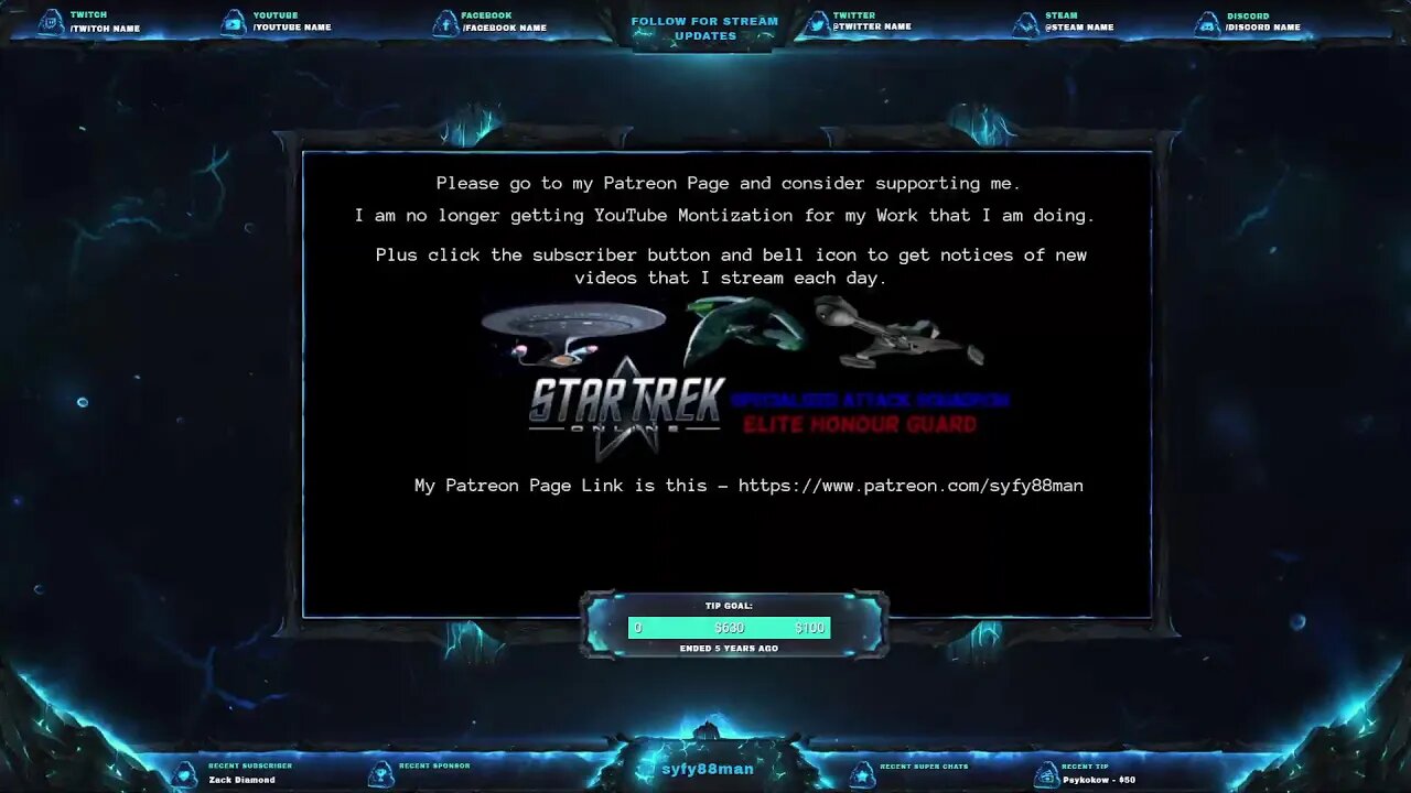 syfy88man Game Channel - STO - StreamElement/Restream Test Stream