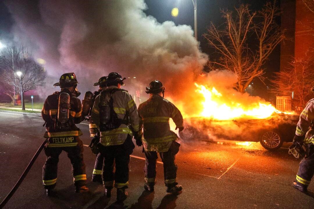 Lynbrook Fire Department Extinguishes Stubborn Car Fire