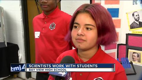 Scientists work side-by-side with students at Bay View High School