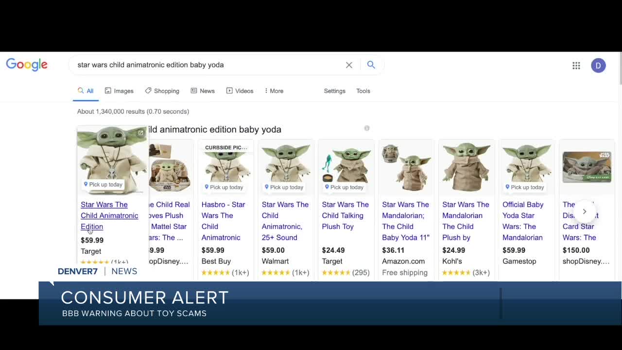 BBB warning about toy scams