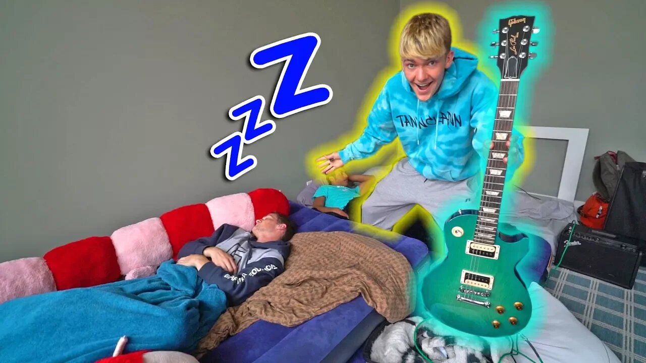 ELECTRIC GUITAR WAKE UP REVENGE PRANK!