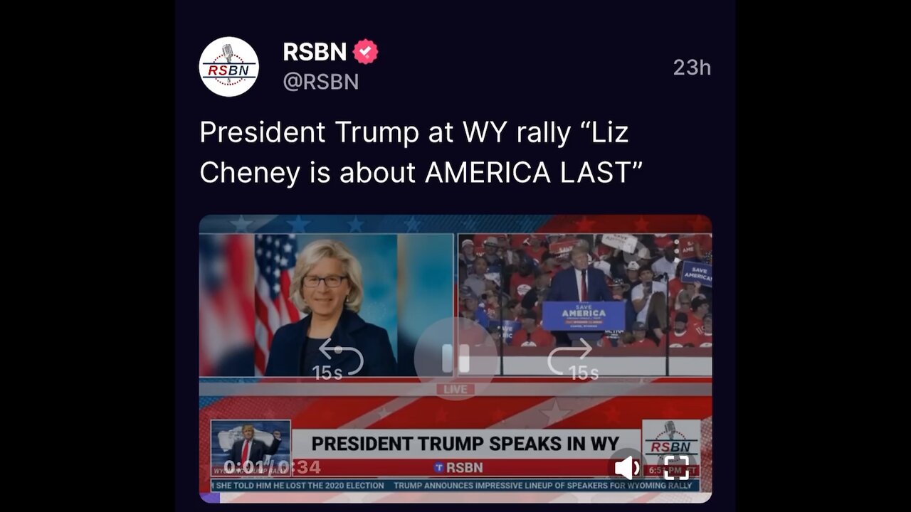Potus Trump talks about Liz Cheney