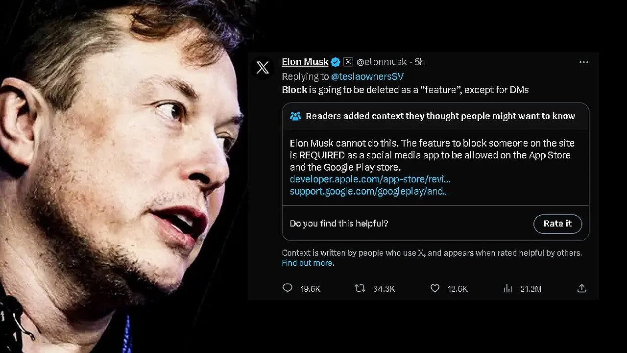 Elon Musk says Twitter is removing the block feature