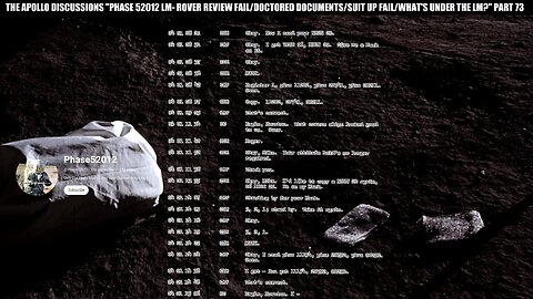 "PHASE 52012 LM ROVER REVIEW FAILURE/ DOCTORED DOCUMENTS/ SUIT UP FAIL/ WHAT'S UNDER THE LM"? P 73