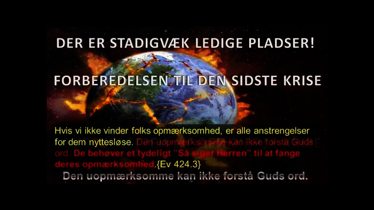 Forberedelse til Den Sidste Krise - Der er stadigvæk ledige pladser