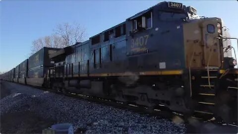 CSX M331 Manifest Mixed Freight Train from Creston, Ohio December 15, 2023