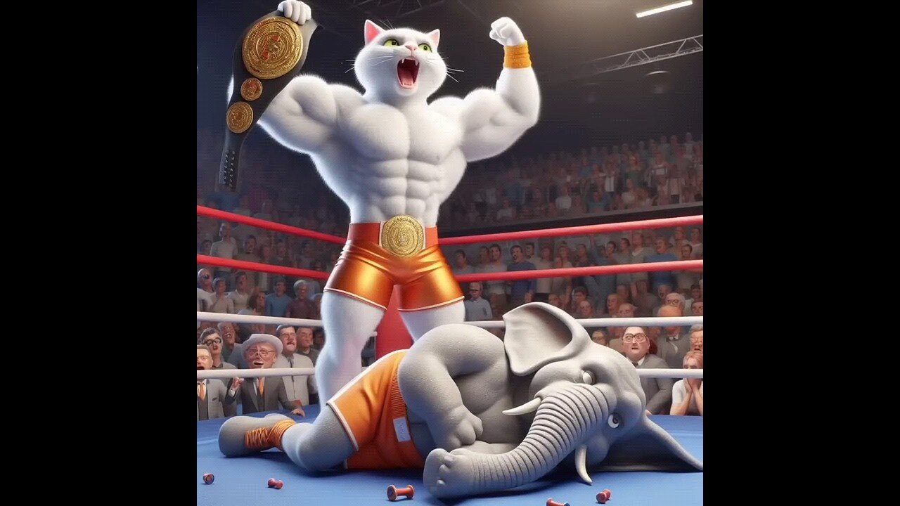 #Cat and and the#elephant kick boxing#🥊 कैट एंड एलीफेंट किक बॉक्सिंग#😡