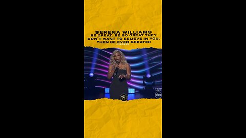 @serenawilliams Be Great. Be so great they don’t want to believe In you