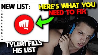 Tyler1 Complains About Riot Games and Fills His List
