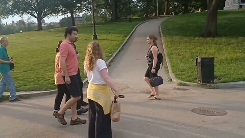 setting up for Shakespeare in the park down at the Carmen's