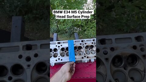 BMW E34 M5 Cylinder Head Surface Prep #shorts #bmw #bmwe34 #bmwm5 #cars #automotive #diy