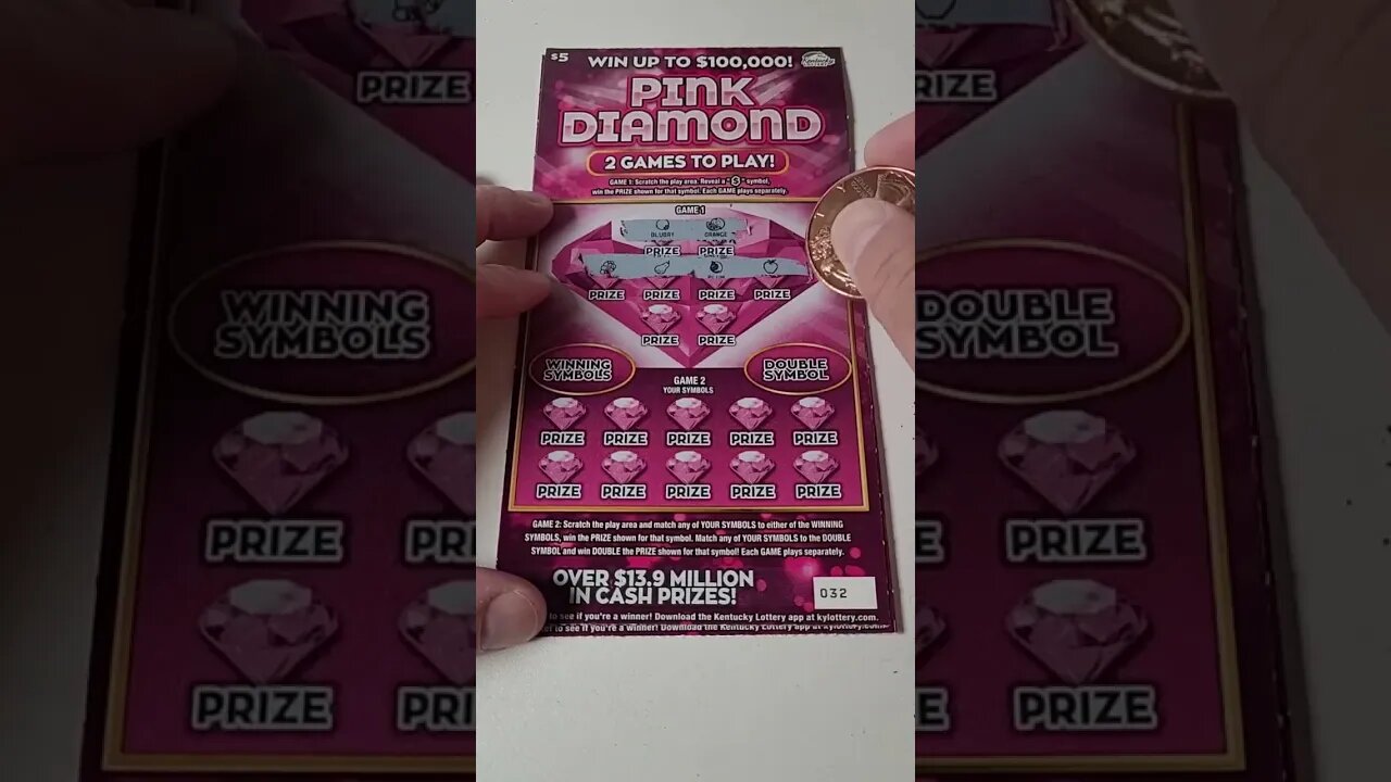 $25 Spent on Kentucky Lottery Tickets Pink Diamond!