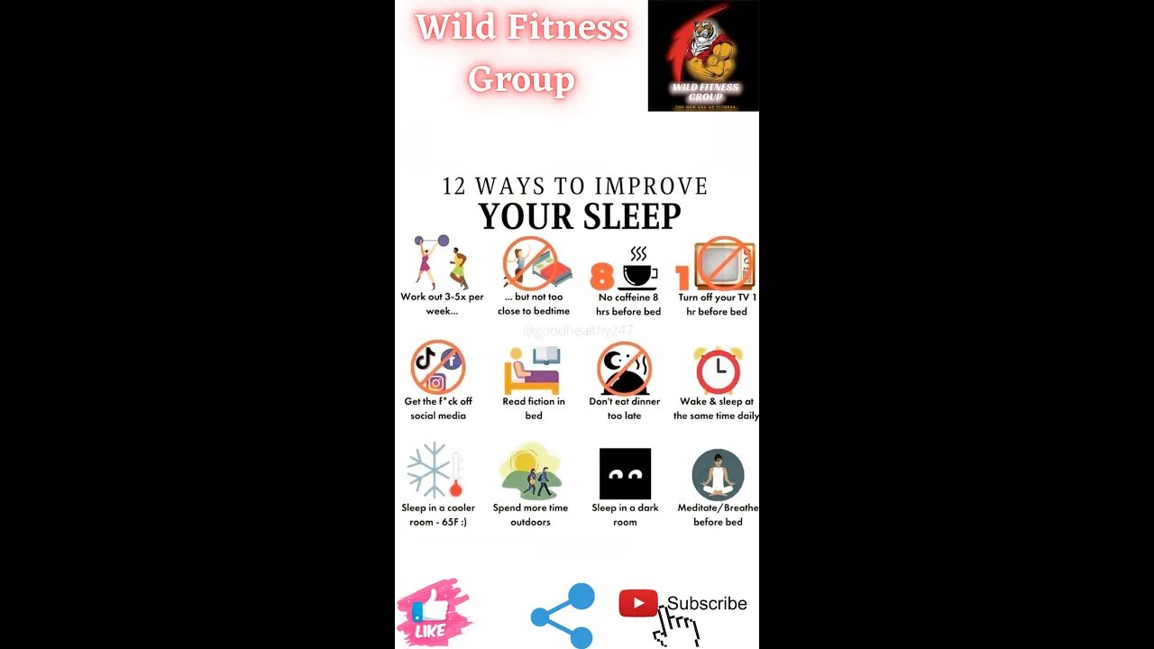 🔥12 ways to improve your sleep🔥#fitness🔥#wildfitnessgroup🔥#shorts🔥