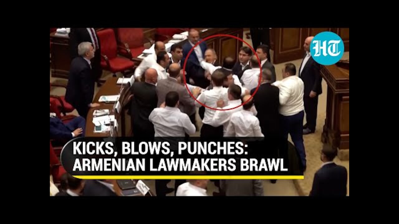 Watch: Mass brawl in Armenian parliament; how lawmakers kicked, punched each other