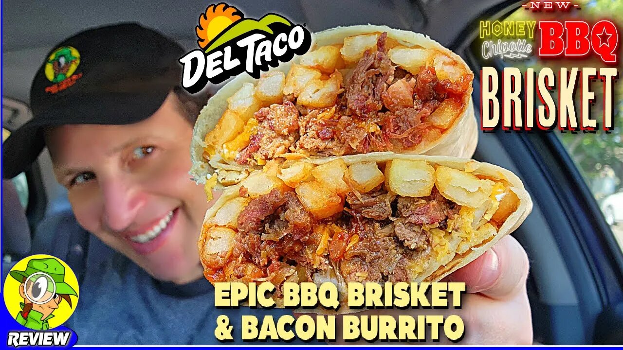 Del Taco® EPIC BBQ BRISKET & BACON BURRITO Review 🌅🍖🥓🌯 Honey Chipotle BBQ 🍯 Peep THIS Out! 🕵️♂️