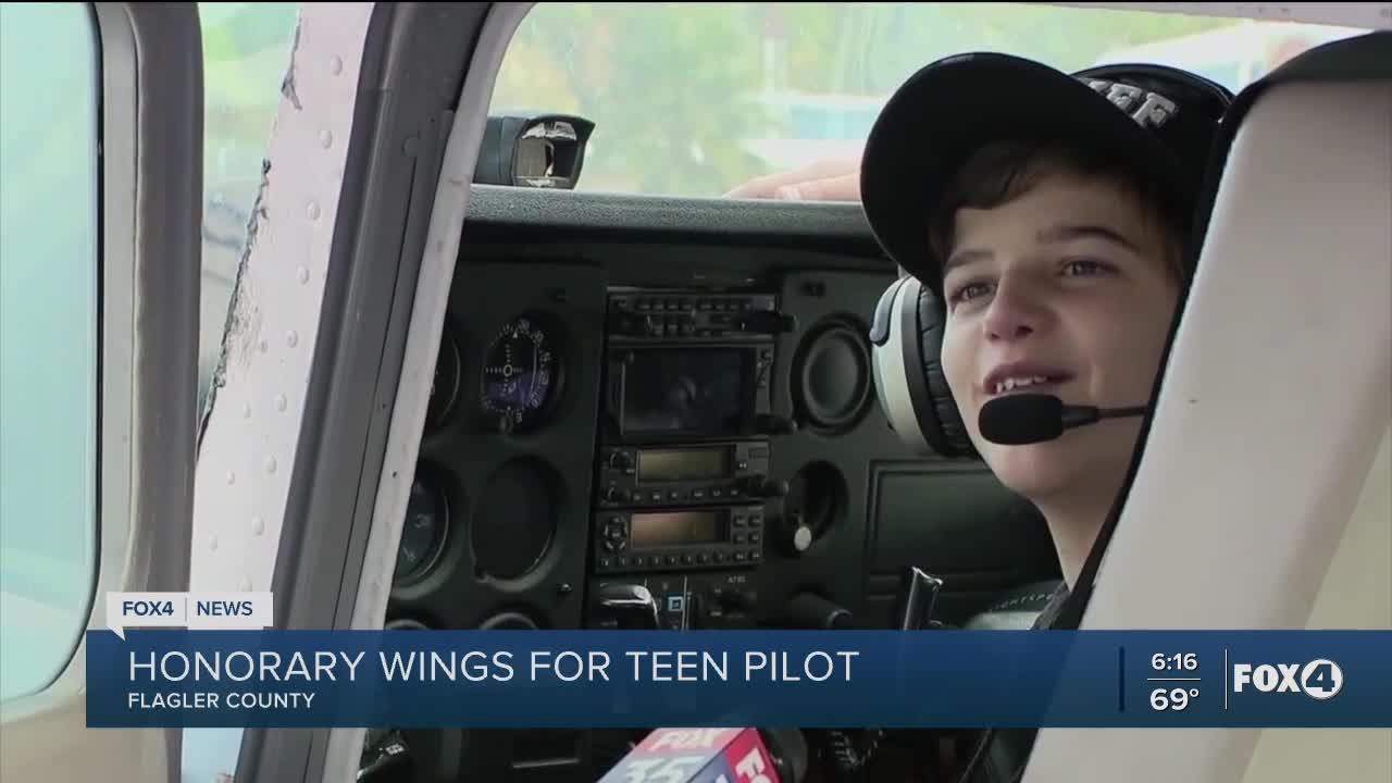 Honorary wings for teen pilot