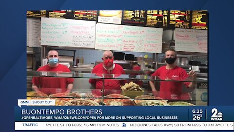 Buontempo Brothers in Bel Air says "We're Open Baltimore!"