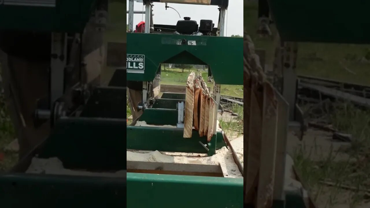 Edging Cottonwood Boards on the sawmill #barnbuild