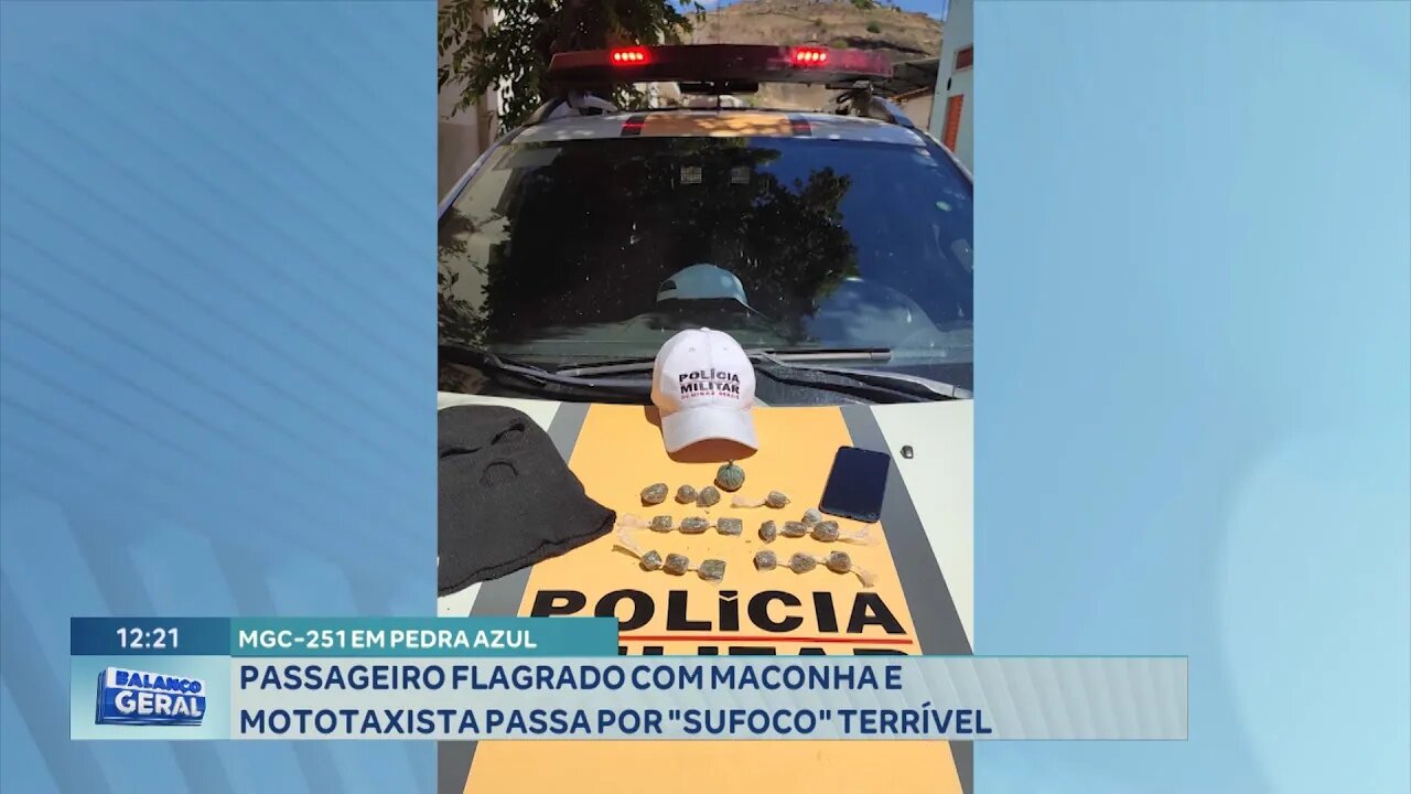 MGC-251 em Pedra Azul: Passageiro Flagrado com Maconha e Mototaxista Passa por "Sufoco" Terrível.