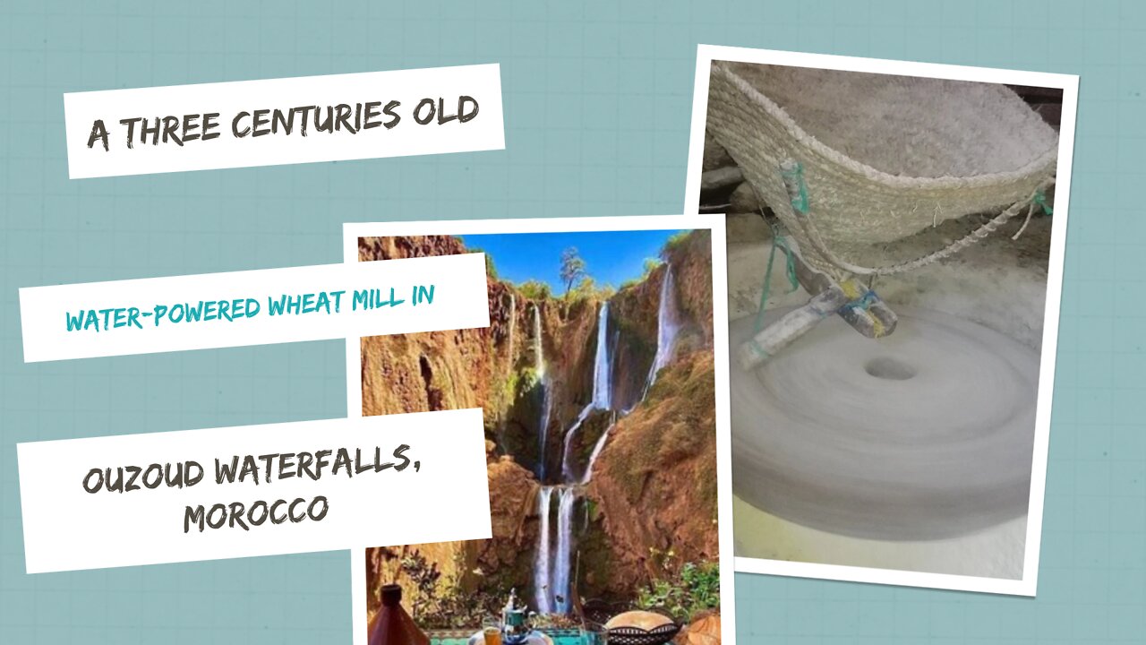 A three centuries old water-powered wheat mill in Ouzoud waterfalls, Morocco