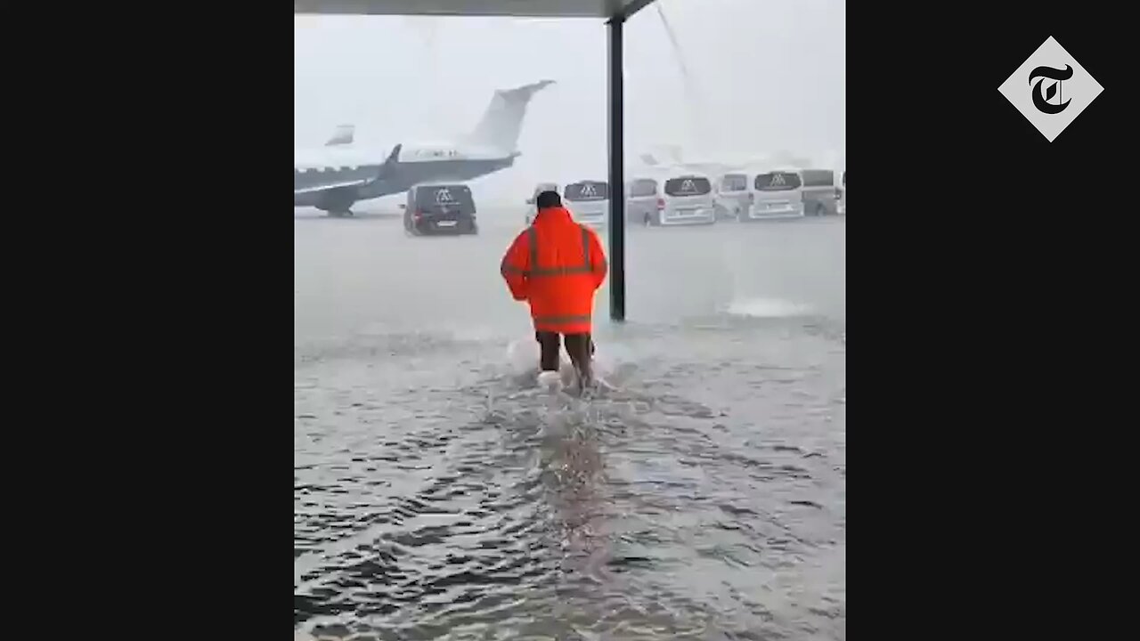 Torrential rain floods Majorca airport