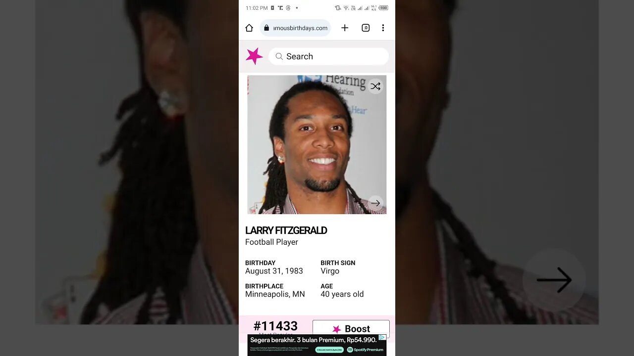 HAPPY 40 BIRTHDAY LARRY FITZGERALD Football Player