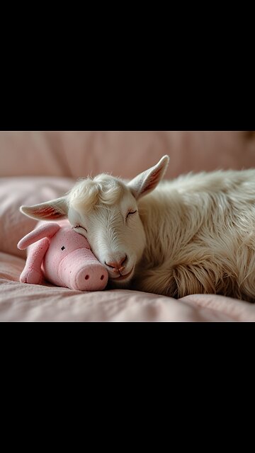 Goat and Her Pig Toy! #facts #animals #babyanimal #facts #cute