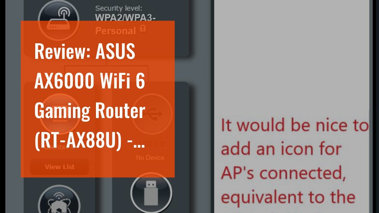 Review: ASUS AX6000 WiFi 6 Gaming Router (RT-AX88U) - Dual Band Gigabit Wireless Router, 8 GB P...