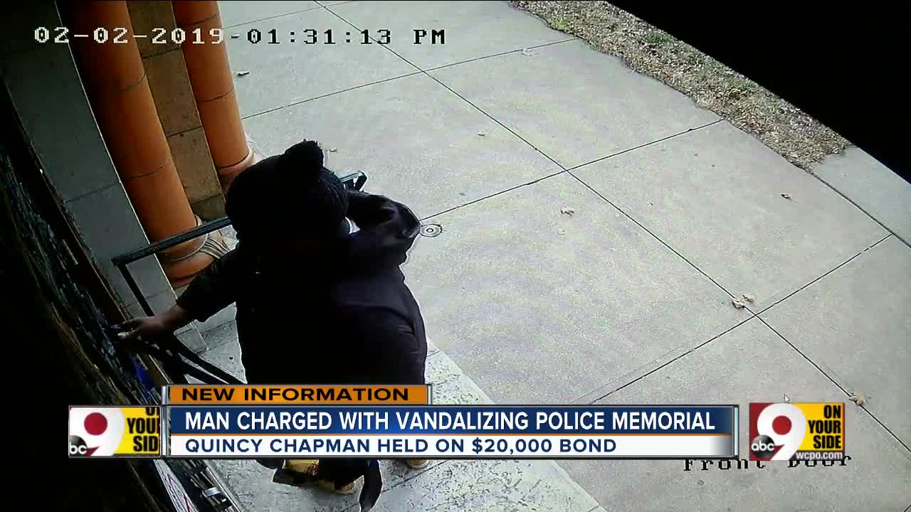 Man accused of tearing down memorial for officer in court