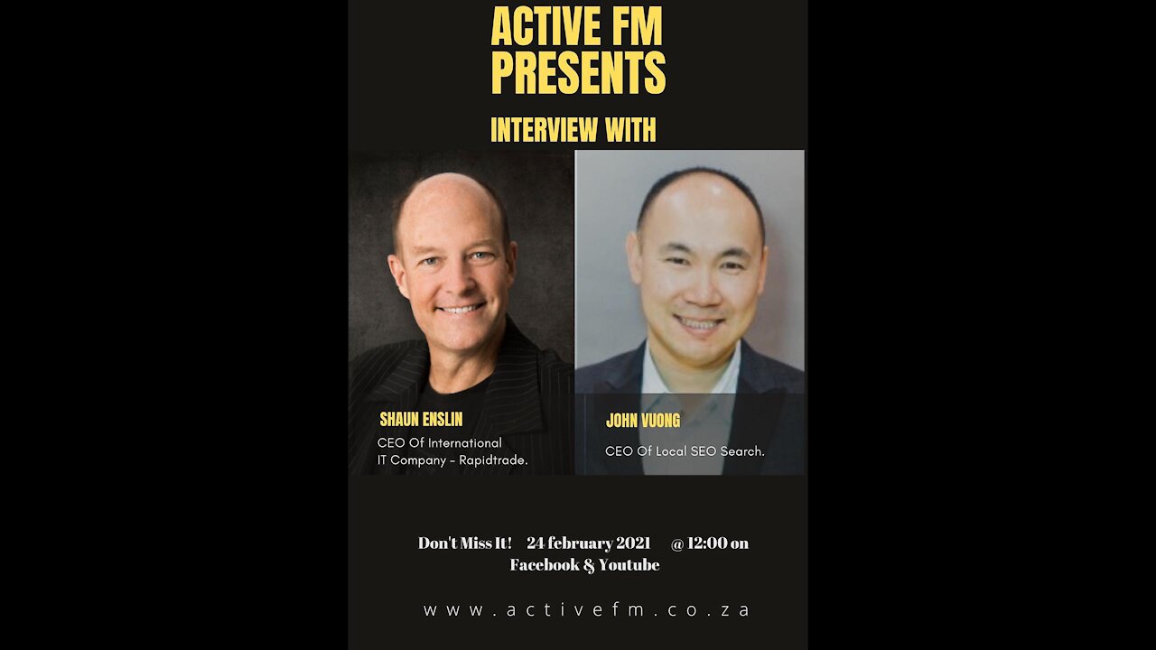 Active FM interview with John Vuong and Shaun Enslin