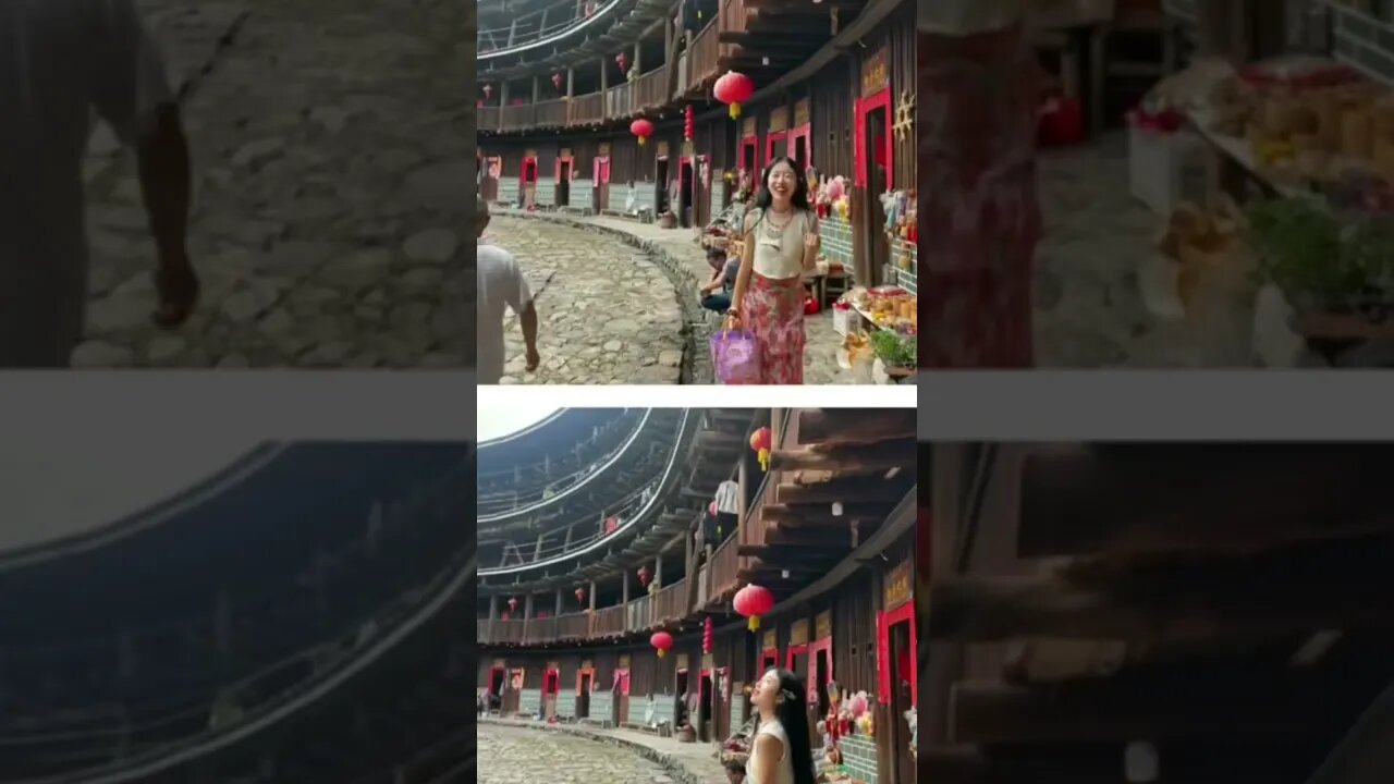 Pretty Chinese Girl Visits Fujian And The Ancient Tulou Buildings