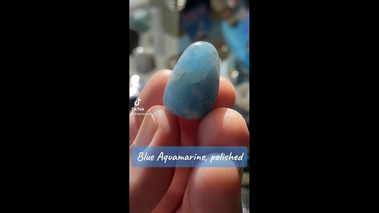 Blue Aquamarine, polished