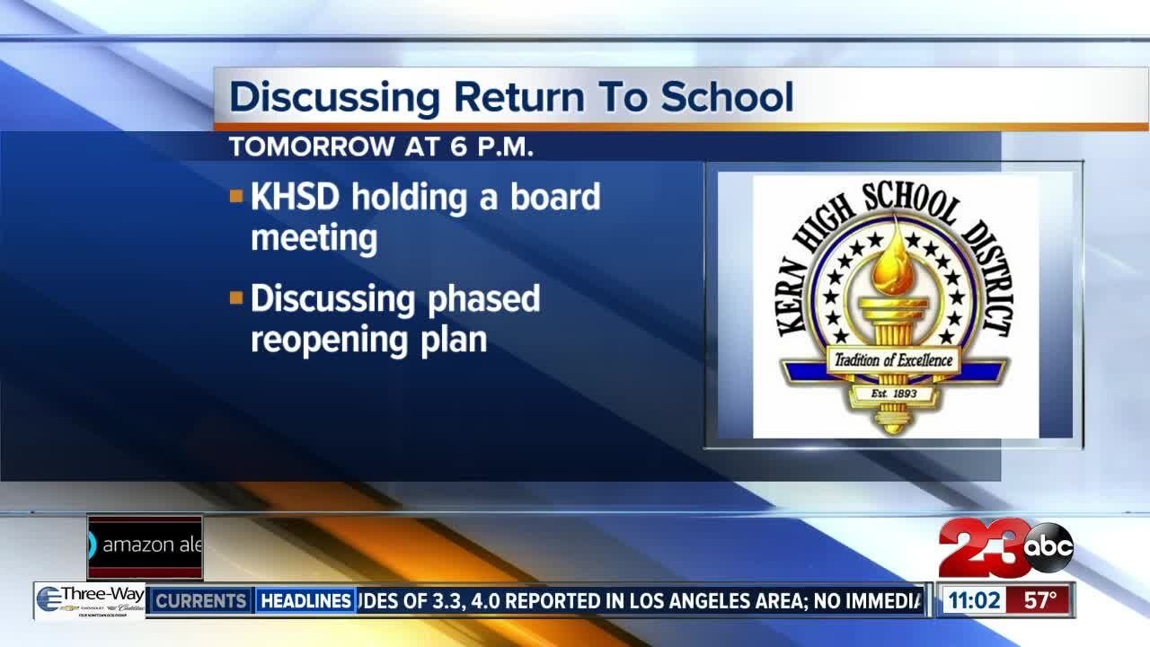 KHSD to discuss phased reopening tomorrow