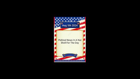 Political News In A Nutshell For Aug 5th 2024