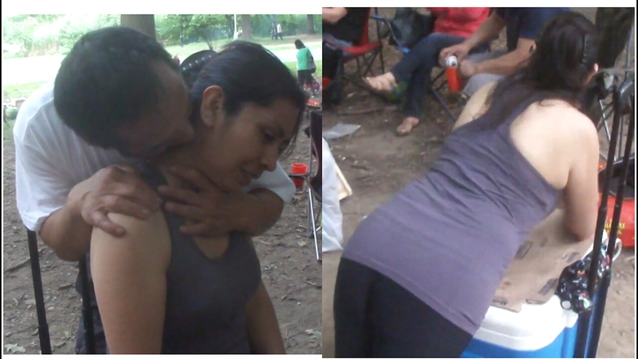 Luodong Massages Cute Mexican Woman On The Picnic Cooler