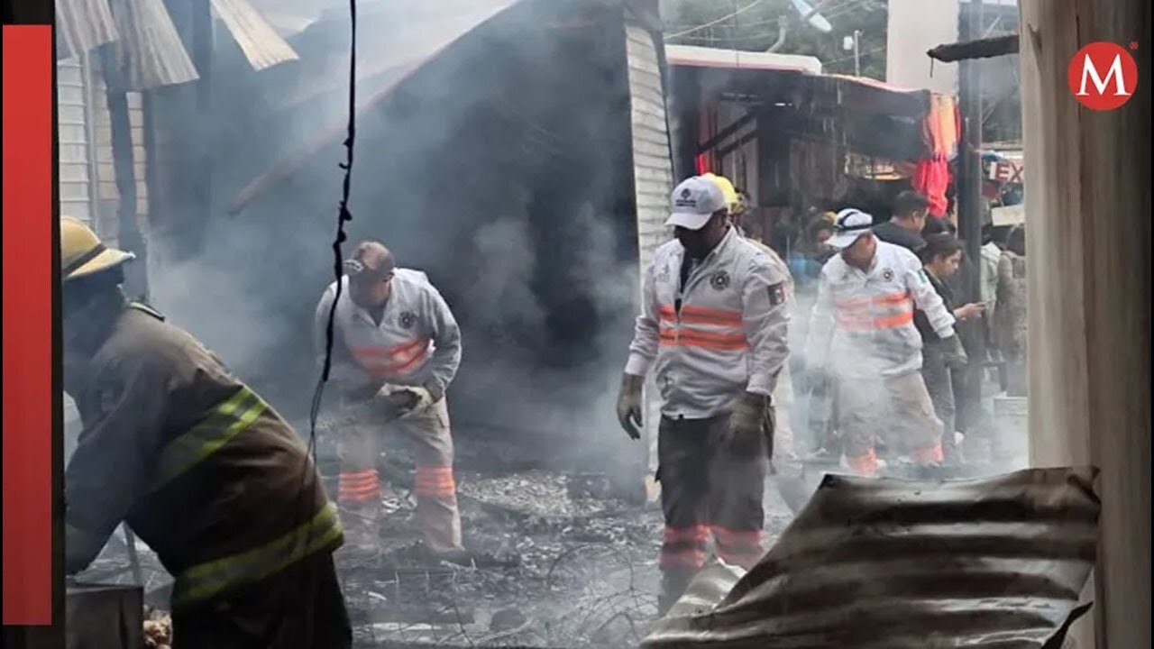 Un incendio afectó 25 locales comerciales en San Cristóbal, Chiapas