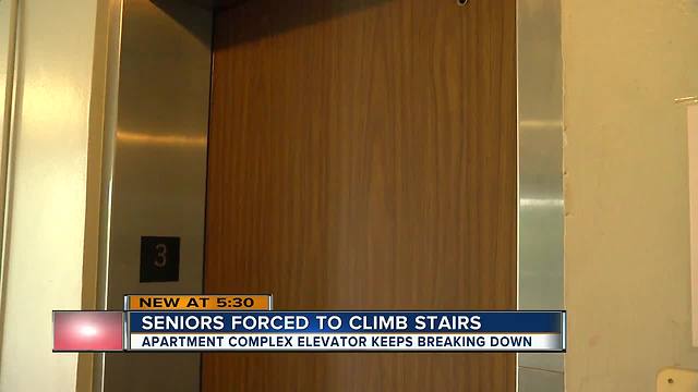 Senior citizens say they're fed up with elevator that keeps breaking down at Clearwater condos