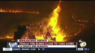 Crews continue to battle Tenaja Fire in Riverside County